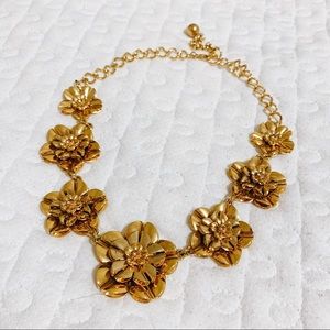 KATE SPADE gold floral statement necklace